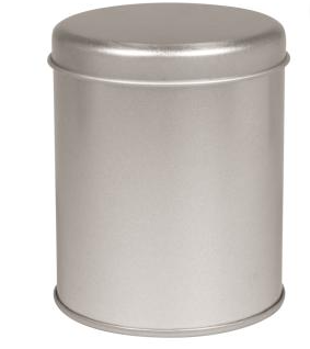 Metalen doos rond, 8cm ø zilver